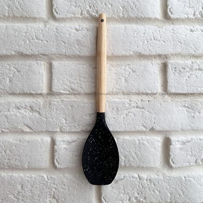 کفگیر بیضی دسته چوبی سری سیلیکونی